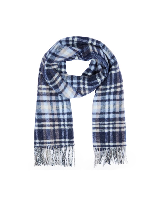  Piquadro - Sciarpa donna check con frange in tessuto