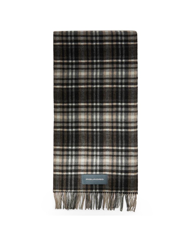  Piquadro - Sciarpa donna check con frange in tessuto
