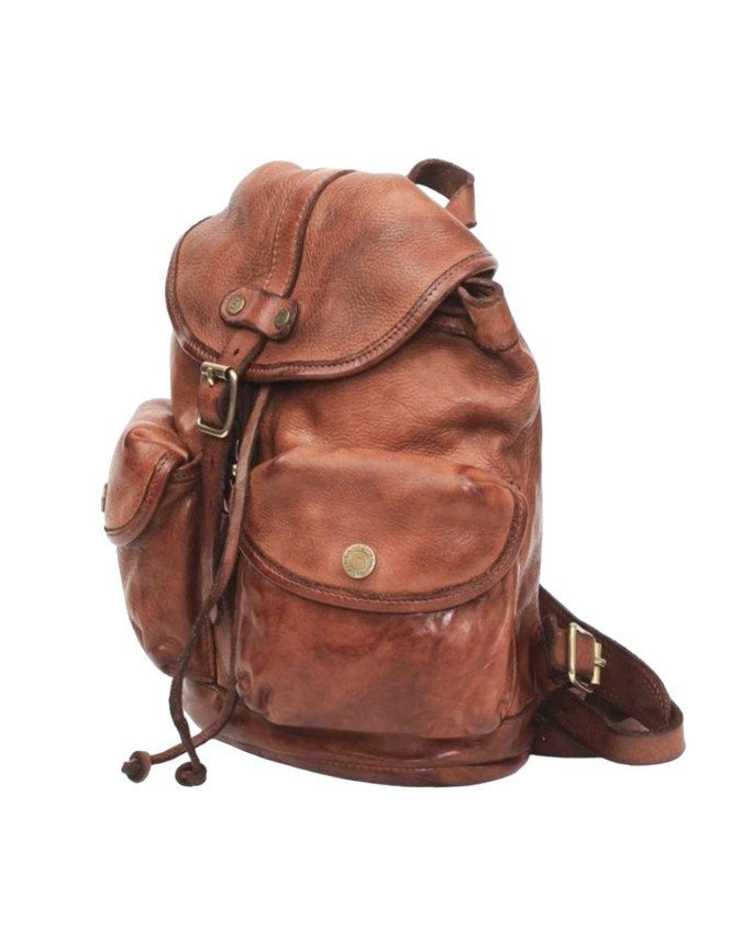  Campomaggi - Zaino medio in pelle con tasche esterne