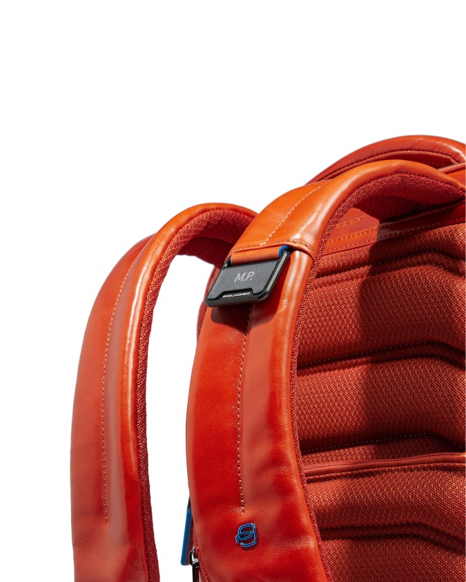  Piquadro - Zaino in pelle porta pc 15,6'' a tre scomparti Blue
