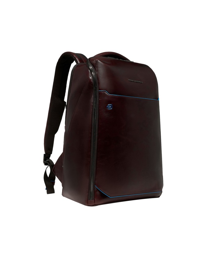  Piquadro - Zaino in pelle porta pc 15,6'' a tre scomparti Blue
