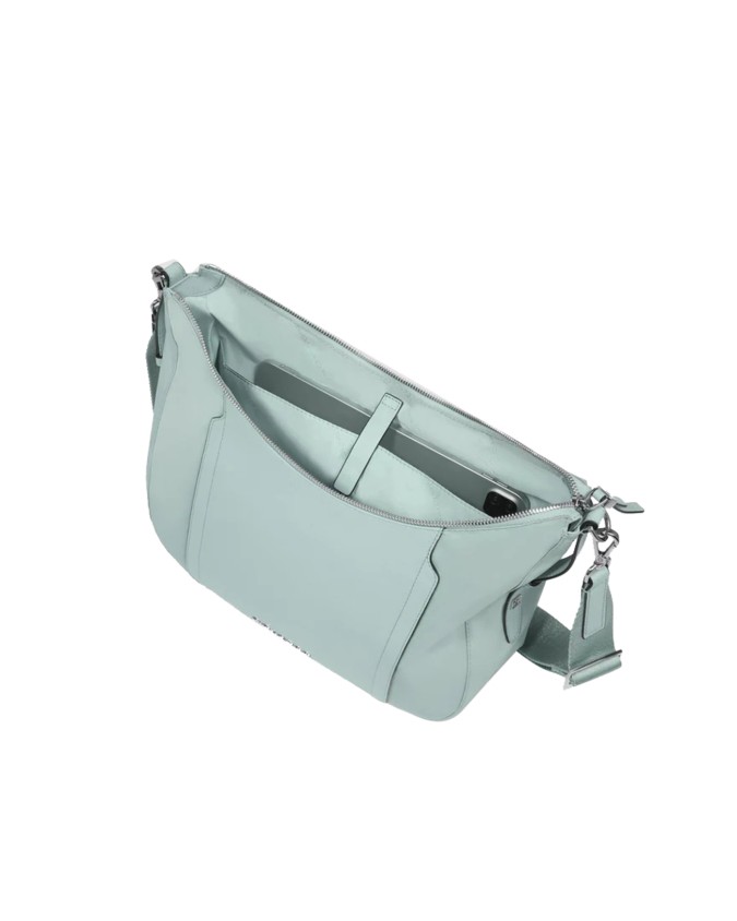  Piquadro - Borsa a tracolla donna in pelle e tessuto riciclato