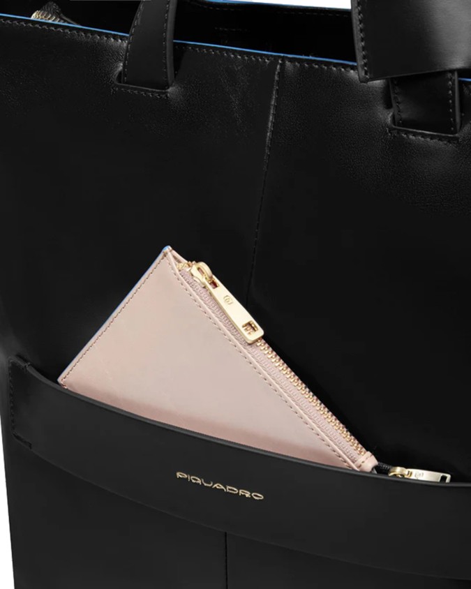  Piquadro - Tote bag donna in pelle porta pc 14" Blue Square