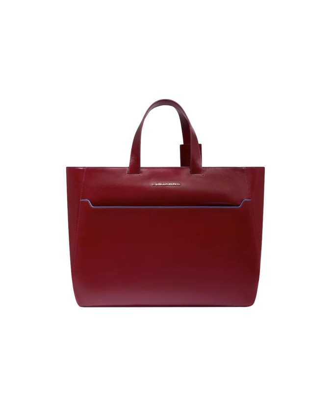  Piquadro - Shopping bag porta pc 15,6" in pelle Blue Square