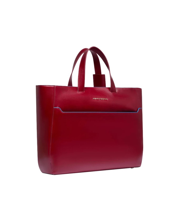  Piquadro - Shopping bag porta pc 15,6" in pelle Blue Square