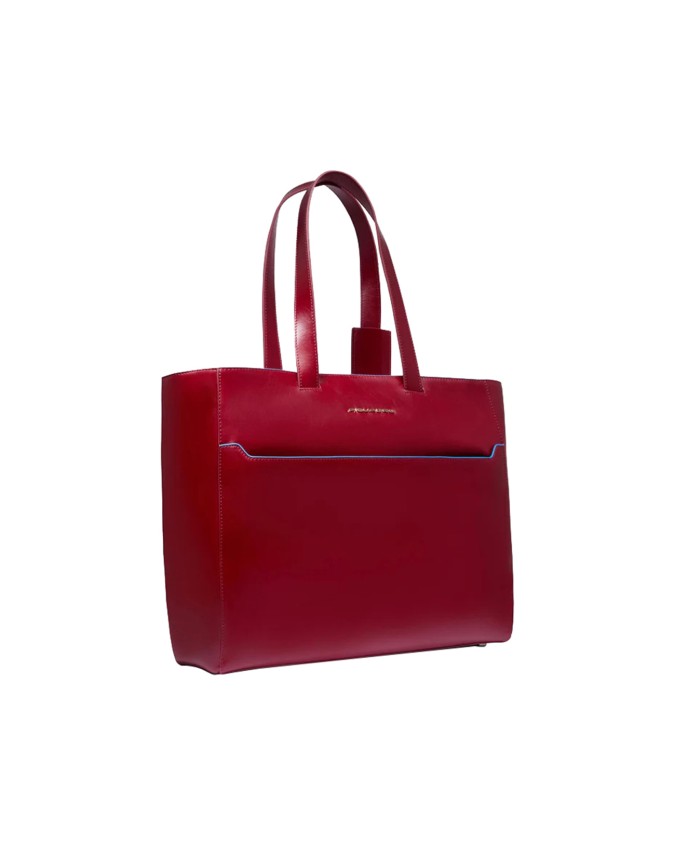  Piquadro - Shopping bag porta pc 15,6" in pelle Blue Square