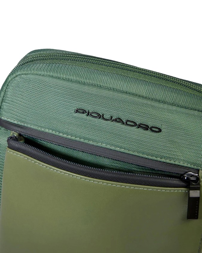  Piquadro – Borsello in pelle e tessuto porta iPad 11’’ S136