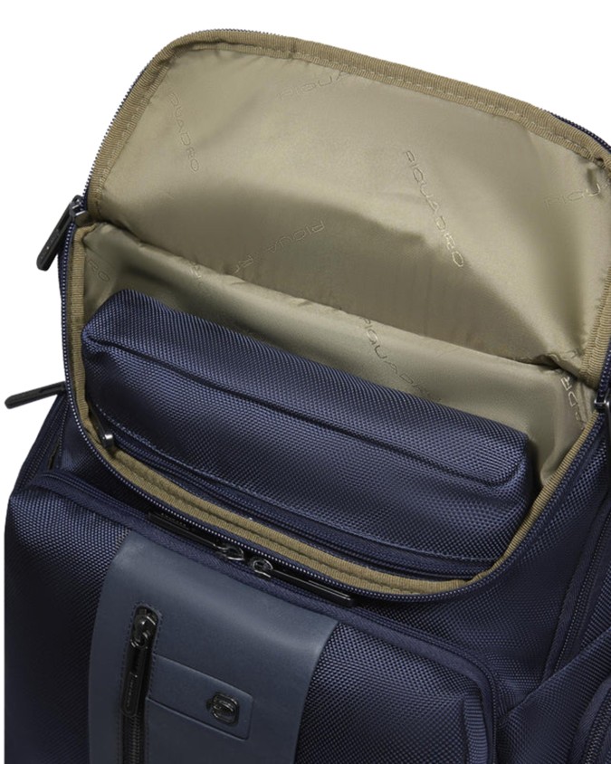 Piquadro - Zaino in pelle e tessuto porta pc 15.6'' Brief