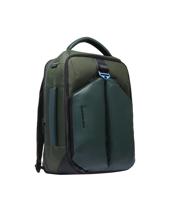  Piquadro – Zaino porta pc 17.3’’ espandibile in pelle vegana e