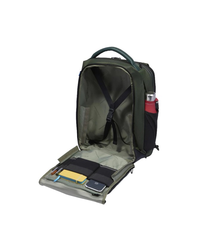  Piquadro – Zaino porta pc 17.3’’ espandibile in pelle vegana e