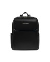 Piquadro – Blue Square Women's Leather Backpack with Two Compartments for a 14-inch Laptop
