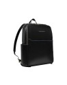 Piquadro – Blue Square Women's Leather Backpack with Two Compartments for a 14-inch Laptop