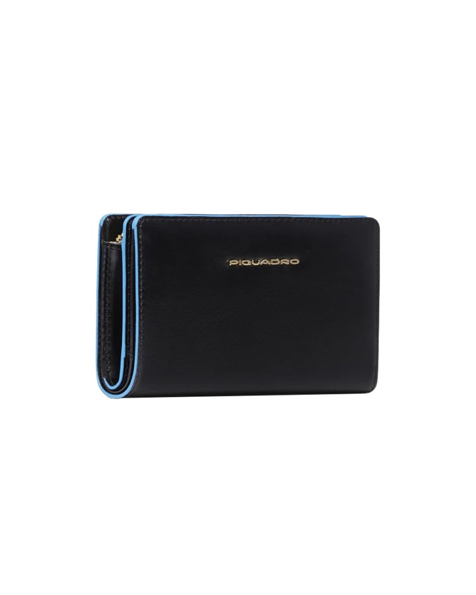 Piquadro – Portafoglio donna in pelle con porta monete Blue