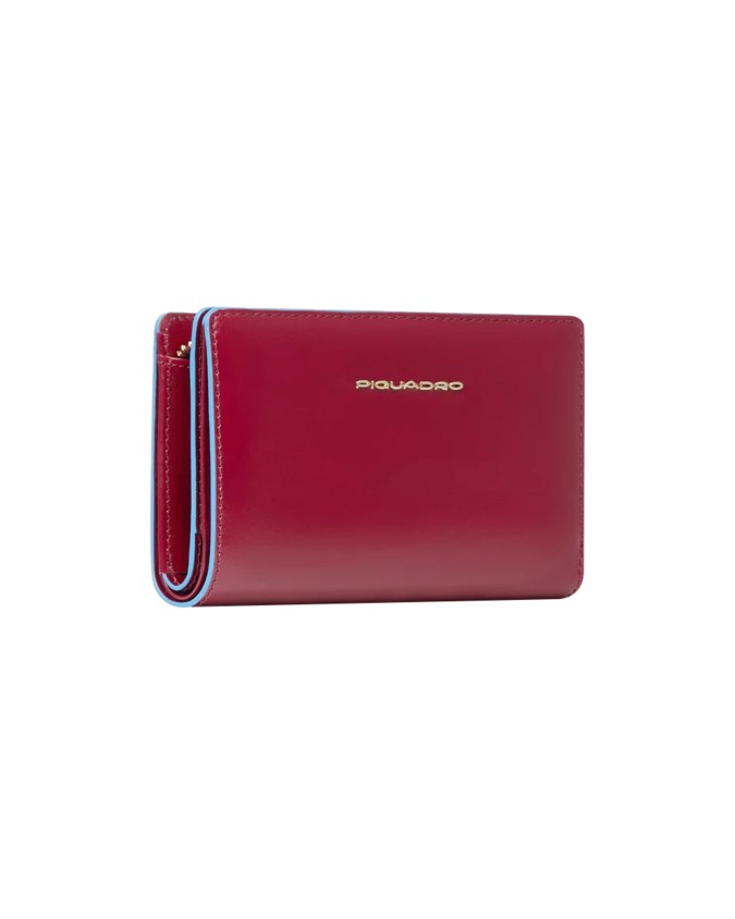  Piquadro – Portafoglio donna in pelle con porta monete Blue