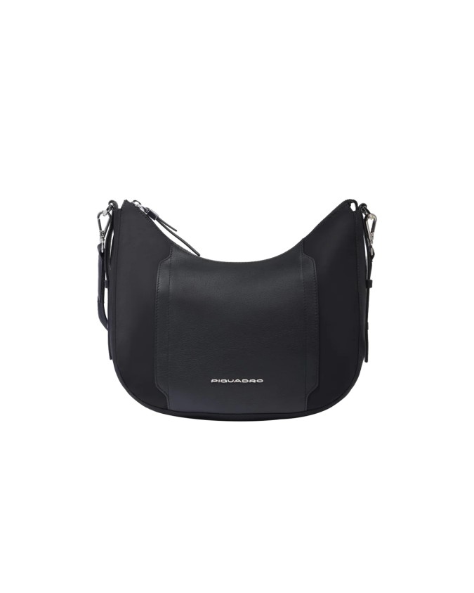  Piquadro - Borsa tracolla donna in pelle e tessuto riciclato