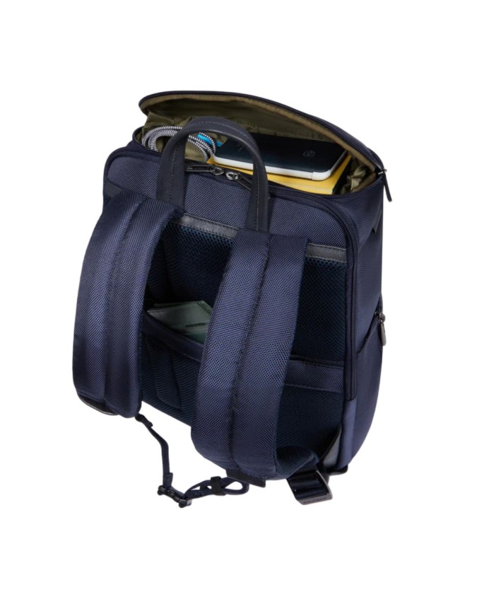  Piquadro - Zaino da viaggio porta pc 15,6" in pelle e tessuto