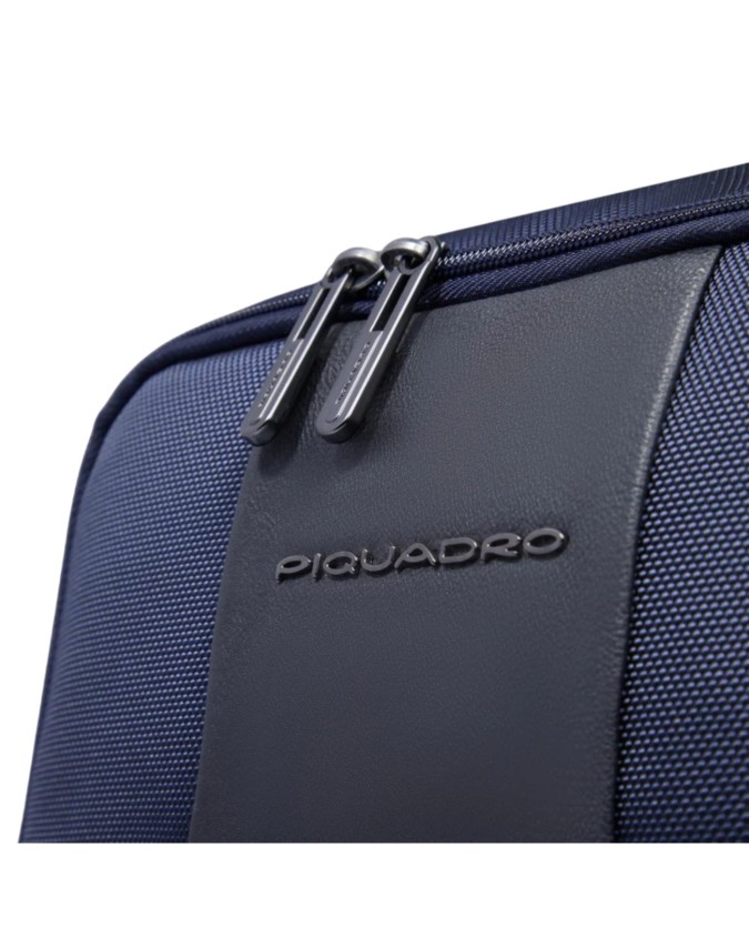  Piquadro - Zaino da viaggio porta pc 15,6" in pelle e tessuto