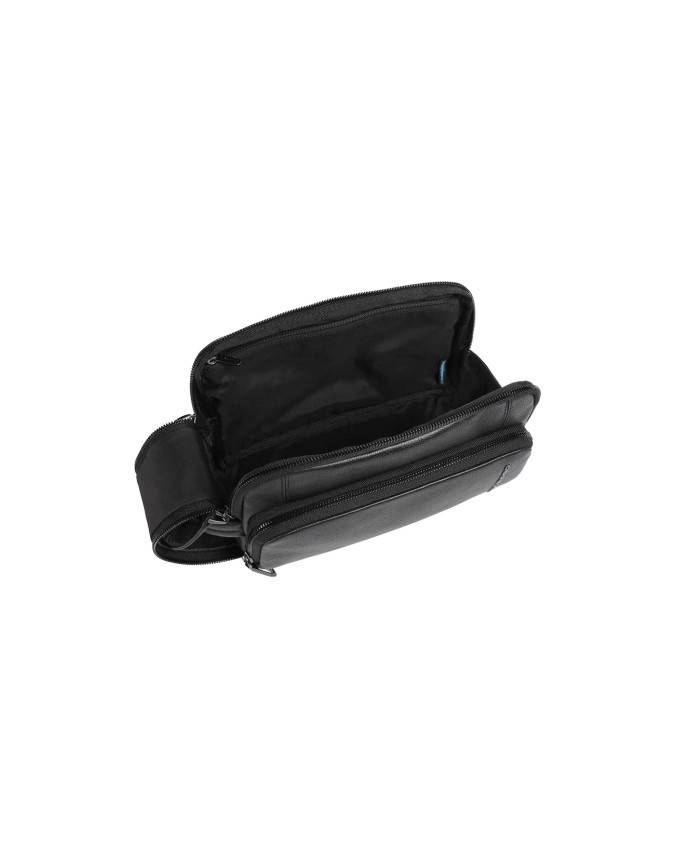  Piquadro – Beauty case uomo in pelle con tasca esterna