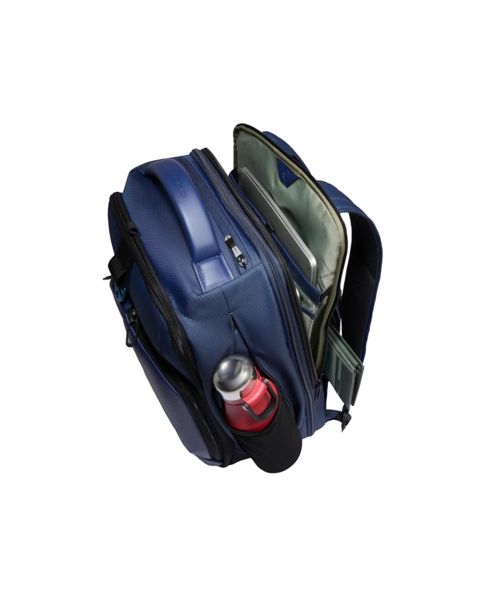  Piquadro – Zaino porta pc 17.3’’ espandibile in pelle vegana e