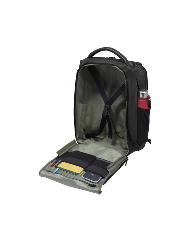  Piquadro – Zaino porta pc 17.3’’ espandibile in pelle vegana e