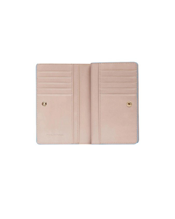  Piquadro – Portafoglio donna in pelle con porta monete Blue