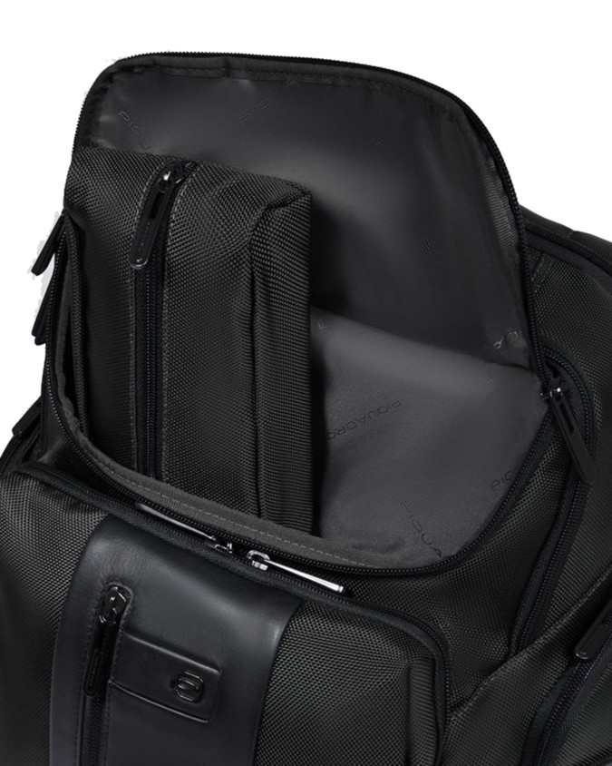  Piquadro - Zaino in pelle e tessuto porta pc 15.6'' Brief