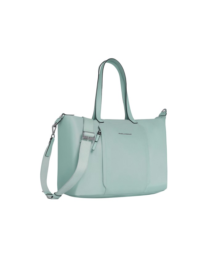  Piquadro - Borsa donna porta pc 15,6" in pelle e tessuto