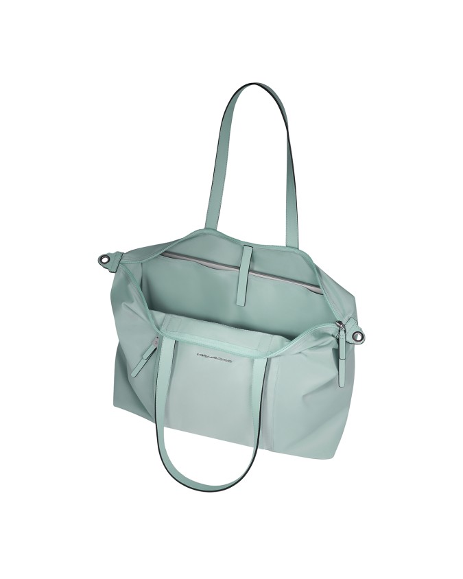  Piquadro - Borsa donna porta pc 15,6" in pelle e tessuto
