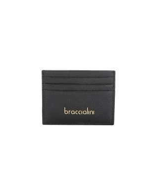 Braccialini - Porta carte di credito in pelle con logo Basic