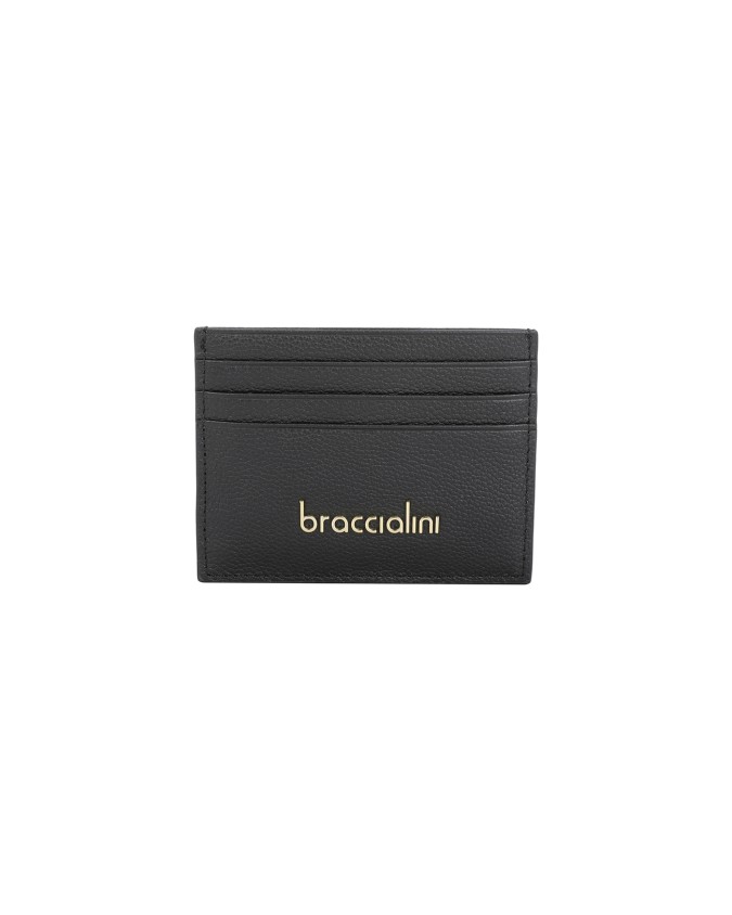 Braccialini - Porta carte di credito in pelle con logo Basic