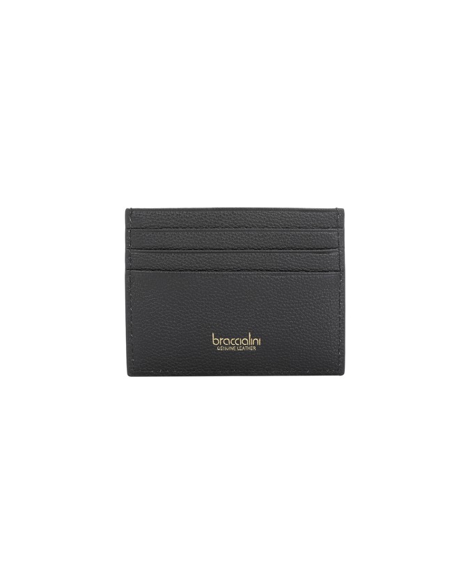 Braccialini - Porta carte di credito in pelle con logo Basic