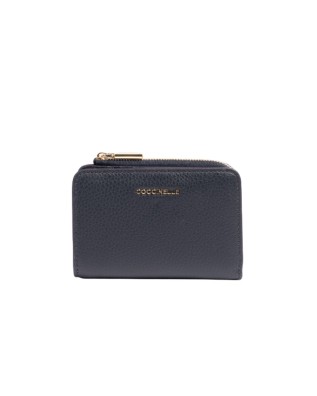 Coccinelle – Metallic Soft Leather Mini Wallet - Midnight...