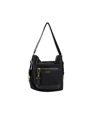 Nannini - Nylon and Liberty Leather Shoulder Bag That Converts
