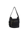 Nannini - Borsa a spalla trasformabile in zaino in nylon e pelle Liberty