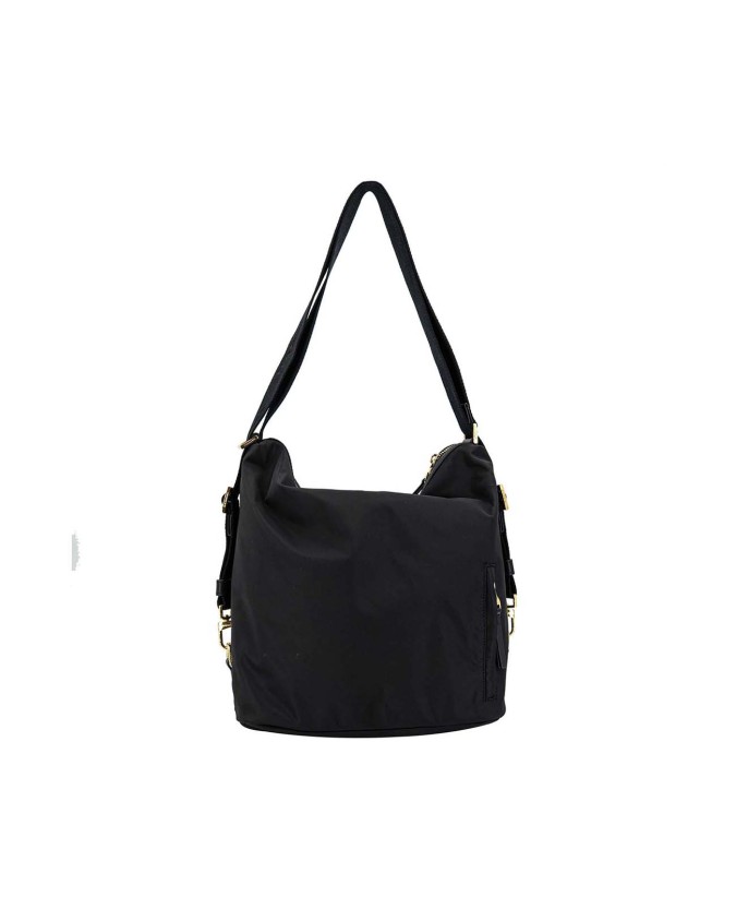 Nannini - Borsa a spalla trasformabile in zaino in nylon e pelle Liberty