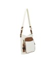 Nannini – Borsa grande a tracolla con tasca frontale in nylon e pelle Liberty