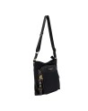 Nannini – Borsa grande a tracolla con tasca frontale in nylon e pelle Liberty