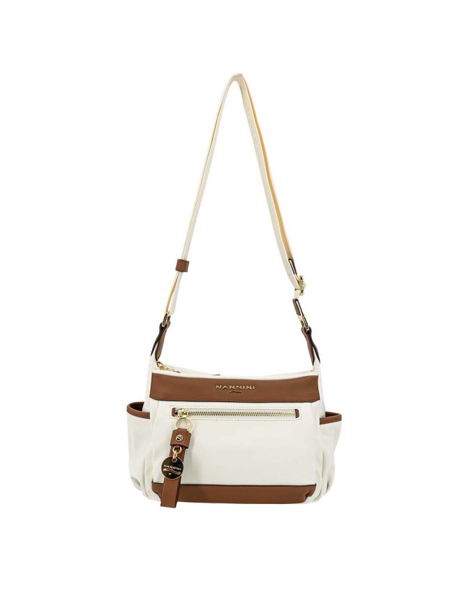 Nannini – Borsa piccola a tracolla con tasche laterali in nylon e pelle Liberty