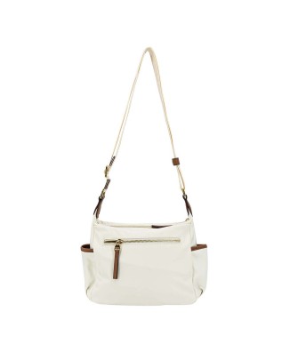Nannini – Borsa piccola a tracolla con tasche laterali in nylon e pelle Liberty 2
