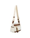 Nannini – Borsa piccola a tracolla con tasche laterali in nylon e pelle Liberty