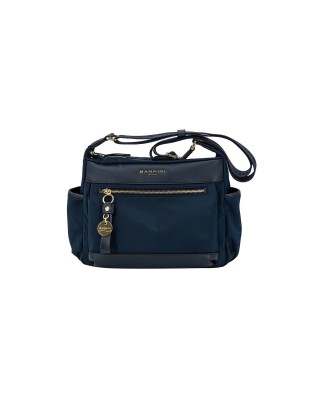 Nannini – Borsa a tracolla media in nylon e pelle Liberty