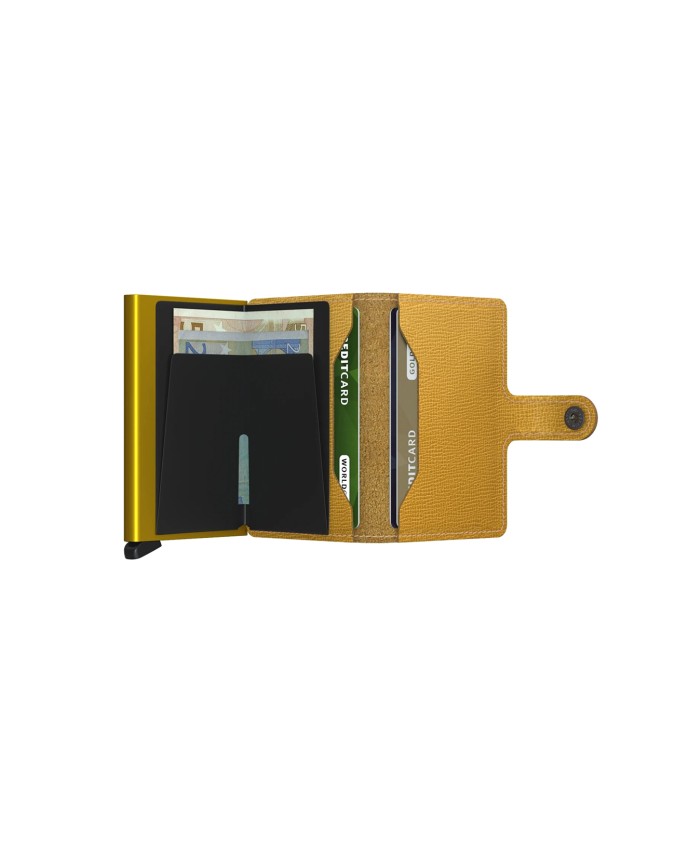 Secrid - Miniwallet in pelle e alluminio Crisple