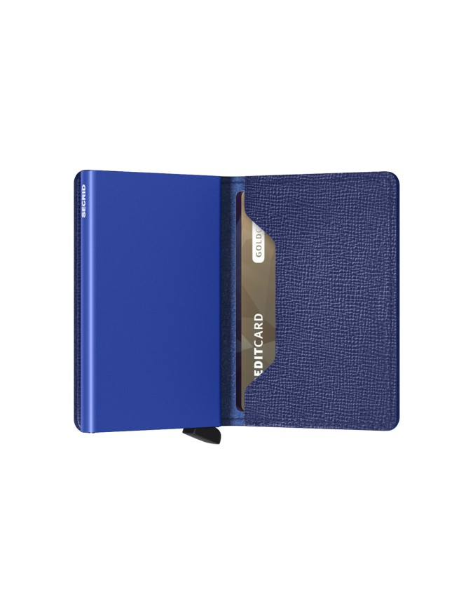 Secrid - Portafoglio sottile in pelle e alluminio Slimwallet Crisple