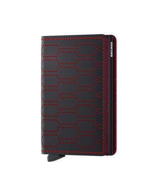Secrid - Portafoglio slim in pelle traforata e alluminio Slimwallet Fuel