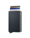 Secrid - Slimwallet Optical: A slim leather and aluminum wallet with a geometric pattern