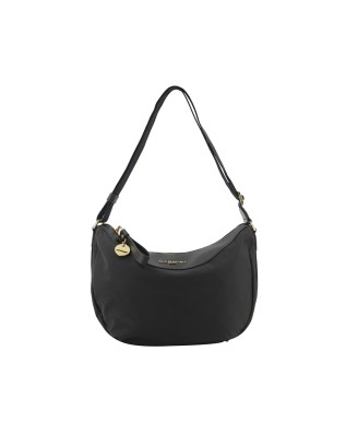 Nannini – Half-Moon Shoulder Bag in Nylon and Liberty Leather