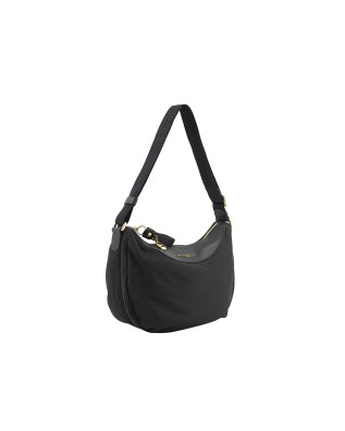 Nannini – Half-Moon Shoulder Bag in Nylon and Liberty Leather 2