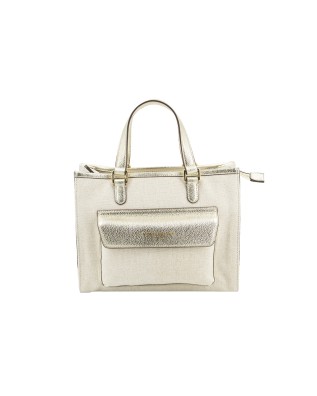  Nannini – Borsa a mano grande in tessuto canvas e pelle Marica 2