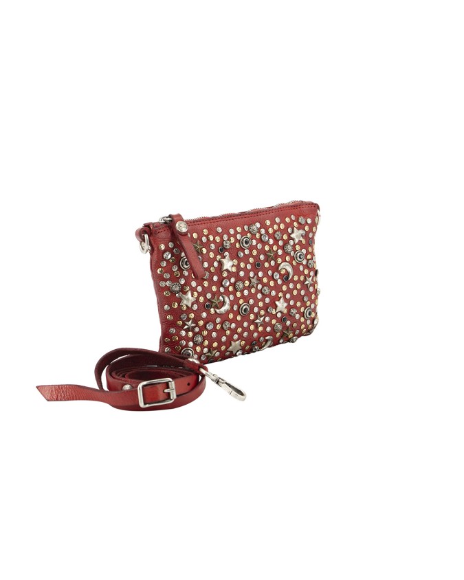 Campomaggi - Borsa a tracolla piccola in pelle con strass Afrodite