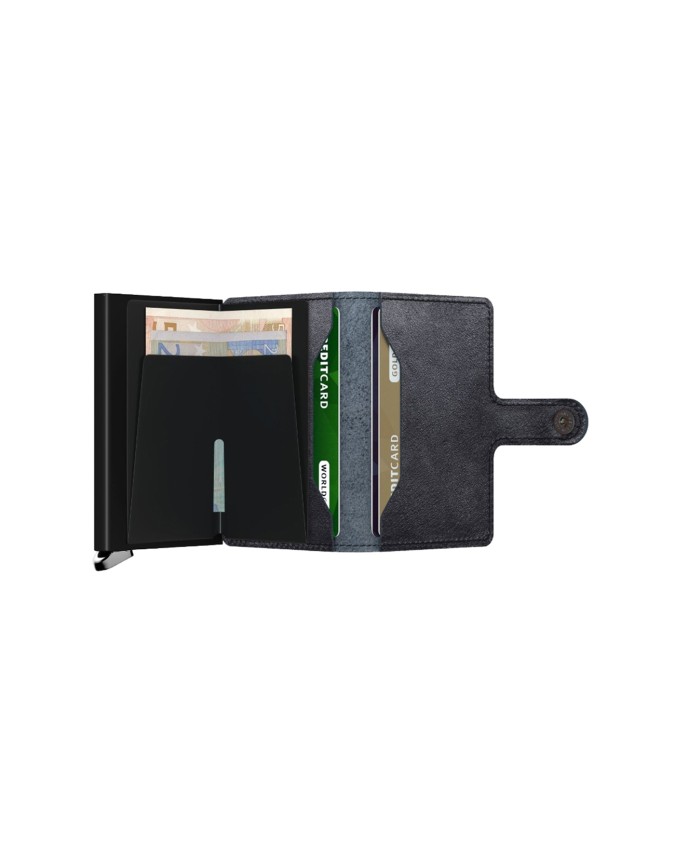  Secrid - Portafoglio piccolo in pelle e alluminio Miniwallet